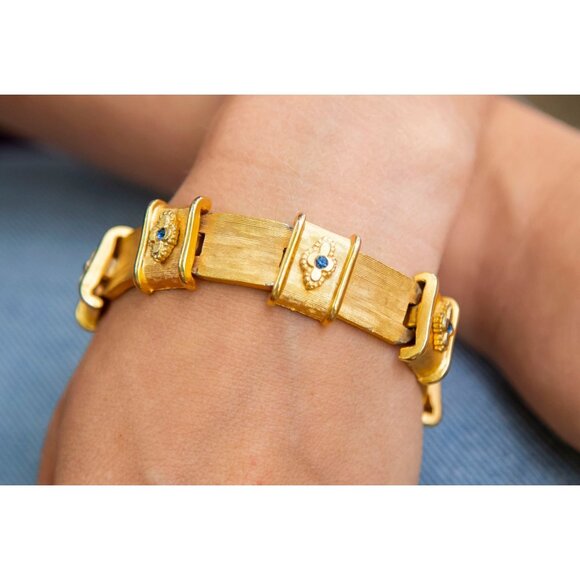 7 Inch Vintage Royal Victorian Bracelet By BSK - RG1 - Picture 1 of 7